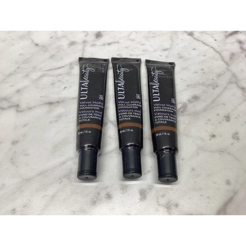 3x ULTA Beauty Velvet Matte Full Coverage Foundation Deep Neutral 30ml Each NEW